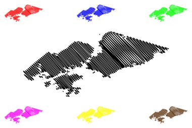 Richmond İlçesi (Kanada, Nova Scotia Eyaleti, Kuzey Amerika) harita vektör çizimi, çizim Kont de Richmond veya Siorramachd Richmond haritası