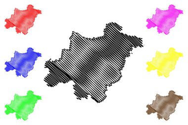 Logan City (Avustralya Cumhuriyeti, Queensland eyaleti) harita vektör illüstrasyonu, çizim şehri Logan harita