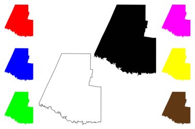 Hidalgo County, Texas (Ilçeler Texas, Amerika Birleşik Devletleri, ABD, ABD) harita vektör illüstrasyon, karalama kroki Hidalgo Haritası
