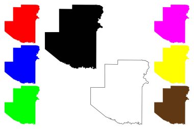 Terrell County, Texas (Teksas'taki eyaletler, Amerika Birleşik Devletleri, Abd, ABD, Abd) harita vektör illüstrasyonu, karalama krokiSi Terrell haritası