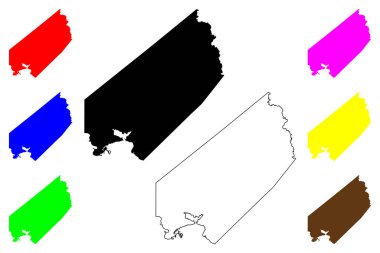 Trinity County, Teksas (Teksas'taki eyaletler, Amerika Birleşik Devletleri, Abd, ABD, Abd) harita vektör illüstrasyonu, karalama çizimi Trinity haritası