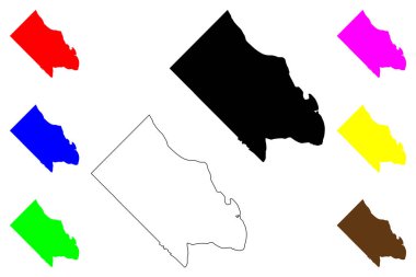 Arlington County, Virginia Eyaleti (ABD eyaleti, ABD, ABD, ABD) harita vektör çizimi, karalama çizimi Arlington haritası