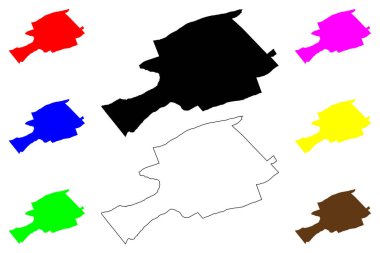 Bland County, Virginia Eyaleti (ABD eyaleti, Amerika Birleşik Devletleri, ABD, ABD) harita vektör çizimi, karalama çizimi