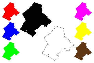 Botetourt County, Virginia Eyaleti (ABD, Amerika Birleşik Devletleri, ABD, ABD) harita vektör çizimi, çizim çizimi Botetourt haritası