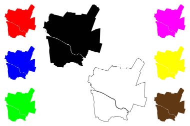 Emporia City County, Virginia Eyaleti (Bağımsız şehir, ABD, Amerika Birleşik Devletleri, ABD) harita vektör çizimi, taslak Emporia haritası