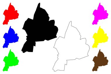 Harrisonburg City County, Virginia Eyaleti (Bağımsız şehir, ABD, ABD) harita vektör çizimi, çizim Harrisonburg haritası