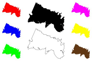 Charles City County, Virginia Eyaleti (ABD eyaleti, Amerika Birleşik Devletleri, ABD, ABD) harita vektör çizimi, karalama Charles harita