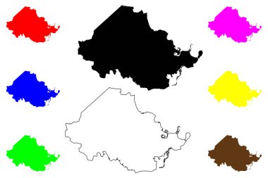 Chesterfield County, Virginia Eyaleti (ABD eyaleti, ABD, ABD, ABD) harita vektör çizimi, karalama çizimi Chesterfield haritası