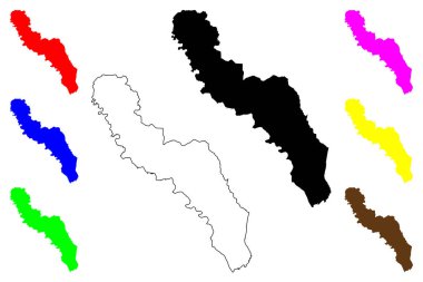 King ve Queen County, Virginia Eyaleti (ABD eyaleti, Amerika Birleşik Devletleri, ABD, ABD) harita vektör çizimi, kroki çizimi King ve Queen haritası