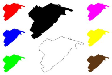 Lexington City County, Virginia Eyaleti (Bağımsız şehir, ABD, ABD) harita vektör çizimi, çizim Lexington haritası