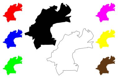 Norton City County, Virginia Eyaleti (Bağımsız şehir, ABD, ABD) harita vektör çizimi, çizim Norton haritası