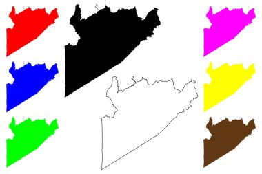 Prince George County, Virginia Eyaleti (ABD eyaleti, Amerika Birleşik Devletleri, ABD, ABD) harita vektör çizimi, karalama çizimi Prens George harita