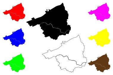 Salem City County, Virginia Eyaleti (Bağımsız şehir, ABD, ABD) harita vektör çizimi, Salem haritası çizimi