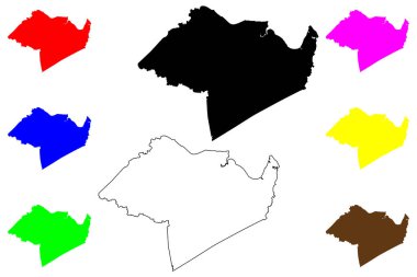 Surry County, Virginia Eyaleti (ABD eyaleti, Amerika Birleşik Devletleri, ABD, ABD) harita vektör çizimi, karalama çizimi Surry haritası