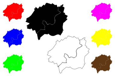 Waynesboro şehri, Virginia Eyaleti (Bağımsız şehir, ABD, ABD) harita çizimi, harita çizimi, çizimi Flack haritası