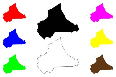 Wise County, Virginia Eyaleti (ABD eyaleti, ABD, ABD, ABD) harita vektör çizimi, çizim çizimi Wise map