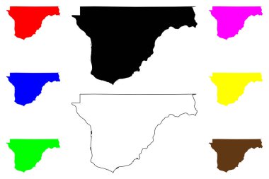 Franklin County, Washington Eyaleti (ABD eyaleti, Amerika Birleşik Devletleri, ABD, ABD) harita vektör çizimi, çizim Franklin haritası