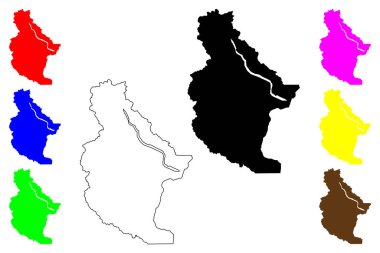 Chelan County, Washington Eyaleti (ABD eyaleti, ABD, ABD, ABD) harita vektör çizimi, karalama çizimi Chelan haritası