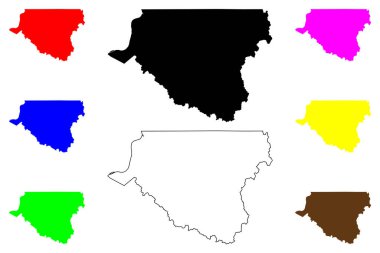 Wetzel County, Batı Virginia Eyaleti (ABD eyaleti, ABD, ABD, ABD) harita vektör çizimi, karalama çizimi Wetzel haritası