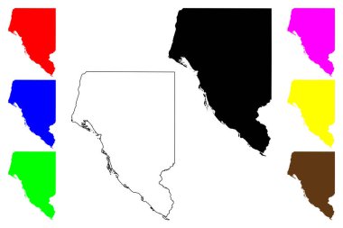 Buffalo County, Wisconsin Eyaleti (ABD eyaleti, Amerika Birleşik Devletleri) harita vektör çizimi, karalama çizimi Buffalo haritası