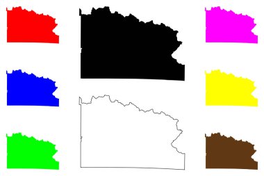 Florence County, Wisconsin Eyaleti (ABD eyaleti, Amerika Birleşik Devletleri, ABD) harita vektör çizimi, çizim haritası