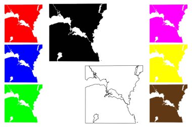 Winnebago County, Wisconsin Eyaleti (ABD eyaleti, Amerika Birleşik Devletleri) harita vektör çizimi, karalama çizimi