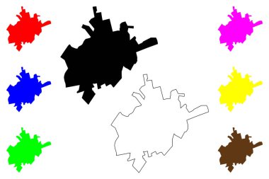 Lages şehri (Brezilya Federatif Cumhuriyeti, Santa Catarina eyaleti) harita vektör çizimi, çizim haritası
