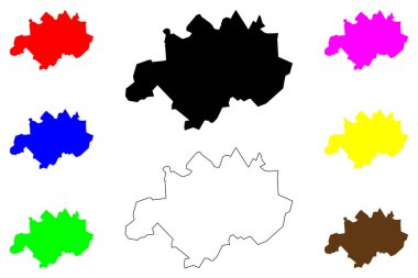 Limeira şehri (Brezilya Federatif Cumhuriyeti, Sao Paulo State) harita vektör çizimi, çizim Limeira haritası