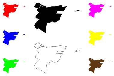 Parnaiba şehri (Brezilya Federatif Cumhuriyeti, Piaui State) harita vektör çizimi, çizim Parnaba haritası