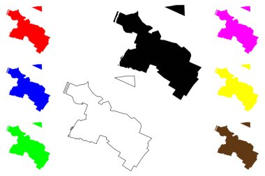 Parauapebas şehri (Brezilya Federatif Cumhuriyeti, Para State) harita vektör çizimi, karalama çizimi Parauapebas haritası