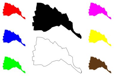 Parnamirim şehri (Brezilya Federatif Cumhuriyeti, Rio Grande do Norte Eyaleti) harita vektör çizimi, çizim Parnamirim haritası