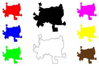 Passo Fundo şehri (Brezilya Federatif Cumhuriyeti, Rio Grande do Sul eyaleti) harita vektör çizimi, çizim Passo Fundo haritası