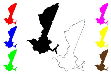 Pelotas şehri (Brezilya Federatif Cumhuriyeti, Rio Grande do Sul eyaleti) harita vektör çizimi, çizim Pelotas haritası