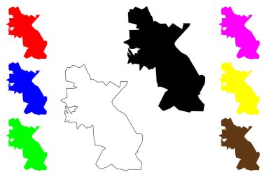 Paulinia şehri (Brezilya Federatif Cumhuriyeti, Sao Paulo State) harita vektör çizimi, çizim haritası