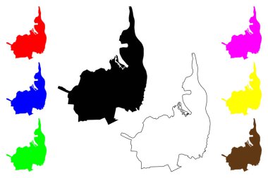 Paulista şehri (Brezilya Federatif Cumhuriyeti, Pernambuco eyaleti) harita vektör çizimi, çizim Paulista haritası