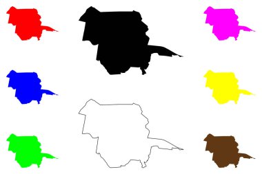 Piracicaba şehri (Brezilya Federatif Cumhuriyeti, Sao Paulo State) harita vektör çizimi, çizim Piracicaba haritası