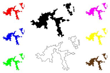 Pindamonhangaba şehri (Brezilya Federatif Cumhuriyeti, Sao Paulo Eyaleti) harita vektör çizimi, çizim Pindamonhangaba haritası
