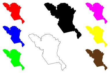 Ponta Grossa şehri (Brezilya Federatif Cumhuriyeti, Parana Eyaleti) harita vektör çizimi, karalama çizimi Ponta Grossa haritası