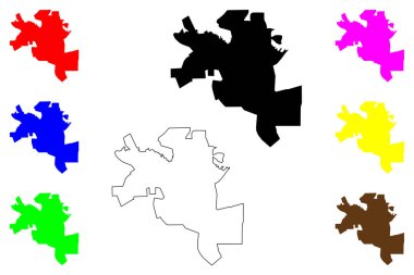 Rio Branco şehri (Brezilya Federatif Cumhuriyeti, Acre State) harita vektör çizimi, çizim Rio Branco haritası