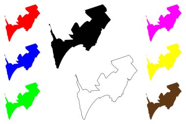 Rio das Ostras şehri (Brezilya Federatif Cumhuriyeti, Rio de Janeiro eyaleti) harita vektör çizimi, çizim Rio das Ostras haritası
