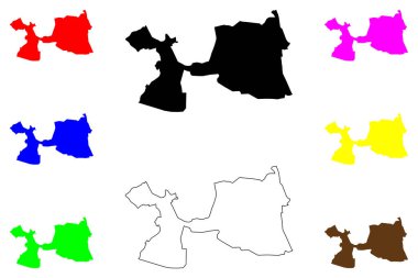 Santa Barbara d 'Oeste şehri (Brezilya Federatif Cumhuriyeti, Sao Paulo eyaleti) harita vektör çizimi, Santa Barbara d' Oeste haritası