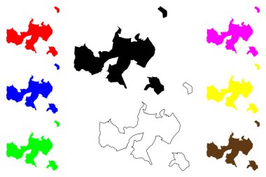 Santa Luzia şehri (Brezilya Federatif Cumhuriyeti, Minas Gerais eyaleti) harita vektör çizimi, çizim Santa Luzia haritası