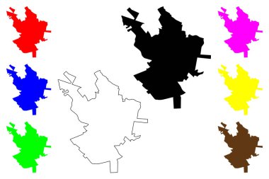 Sao Carlos şehri (Brezilya Federatif Cumhuriyeti, Sao Paulo eyaleti) harita vektör çizimi, çizim Aziz Charles haritası