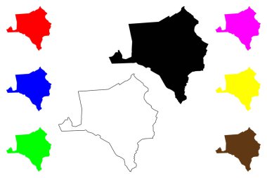 Sao Jose şehri (Brezilya Federatif Cumhuriyeti, Santa Catarina eyaleti) harita vektör çizimi, çizim Sao Jose haritası