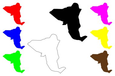 Sao Lourenco da Mata şehri (Brezilya Federatif Cumhuriyeti, Pernambuco state) harita vektör çizimi, çizim Sao Loureno da Mata haritası,