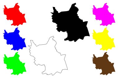 Sertaozinho şehri (Brezilya Federatif Cumhuriyeti, Sao Paulo Eyaleti) harita vektör çizimi, çizim Sertaozinho haritası