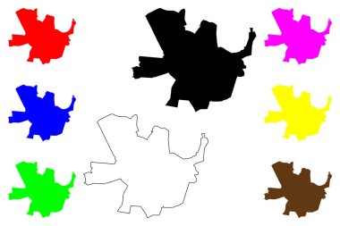 Simoes Filho şehri (Brezilya Federatif Cumhuriyeti, Bahia Eyaleti) harita vektör çizimi, çizim Simoes Filho haritası