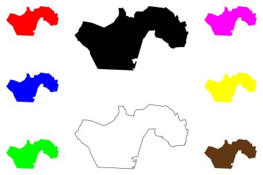 Sumare şehri (Brezilya Federatif Cumhuriyeti, Sao Paulo State) harita vektör çizimi, çizim haritası