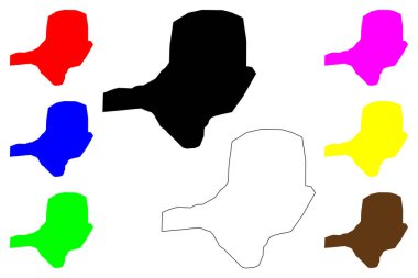 Santa Clara şehri (Küba Cumhuriyeti) harita vektör illüstrasyonu, Santa Clara haritası çiz