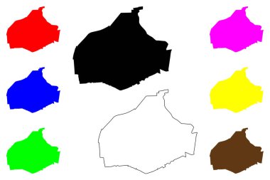 Frederiksberg şehri (Danimarka) harita vektör çizimi, karalama çizimi Frederiksberg haritası